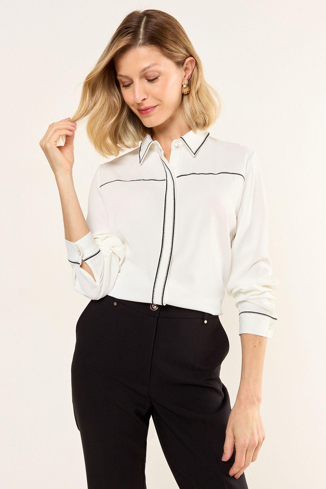 Blusa Bicolor Crudo Ma Griffe 14002126057105-1