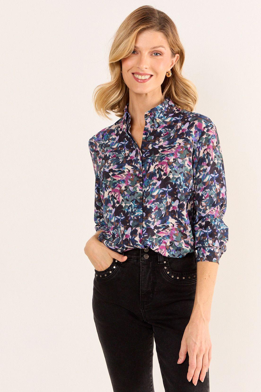 Blusa Camisera Estampada Crudo Ma Griffe 14102126062105-0