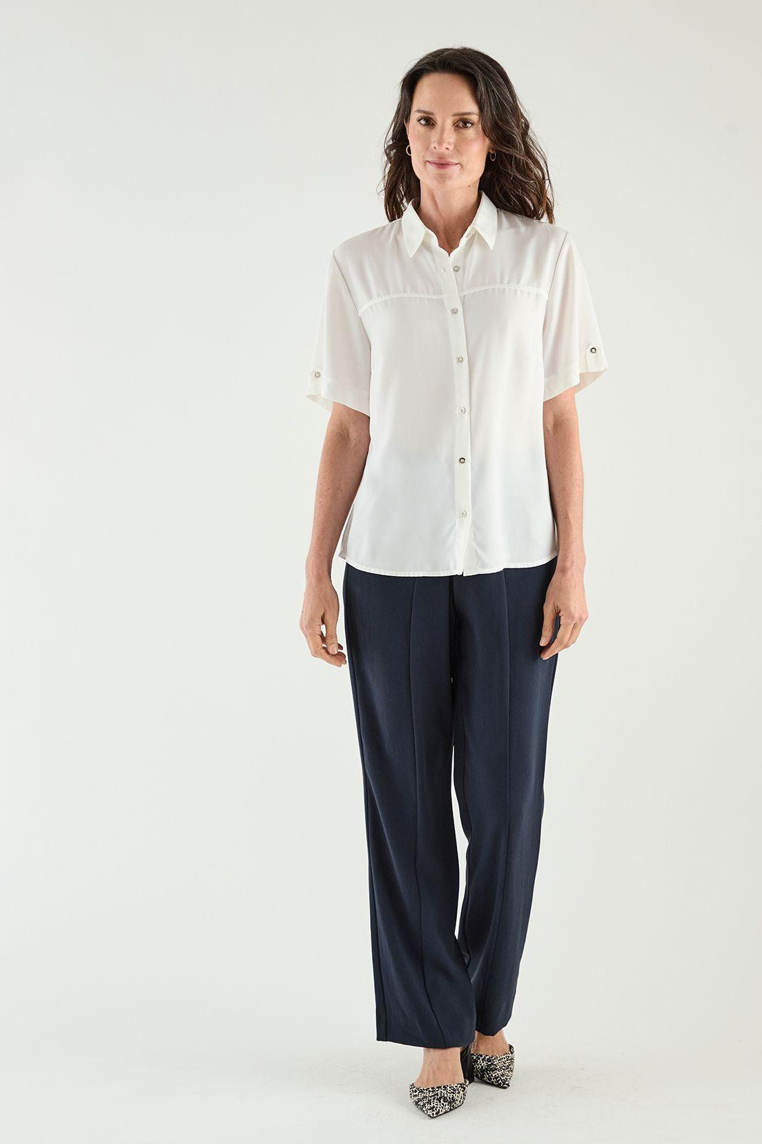 Blusa Camisera Manga Corta Crudo Ma Griffe 14002125051105-0