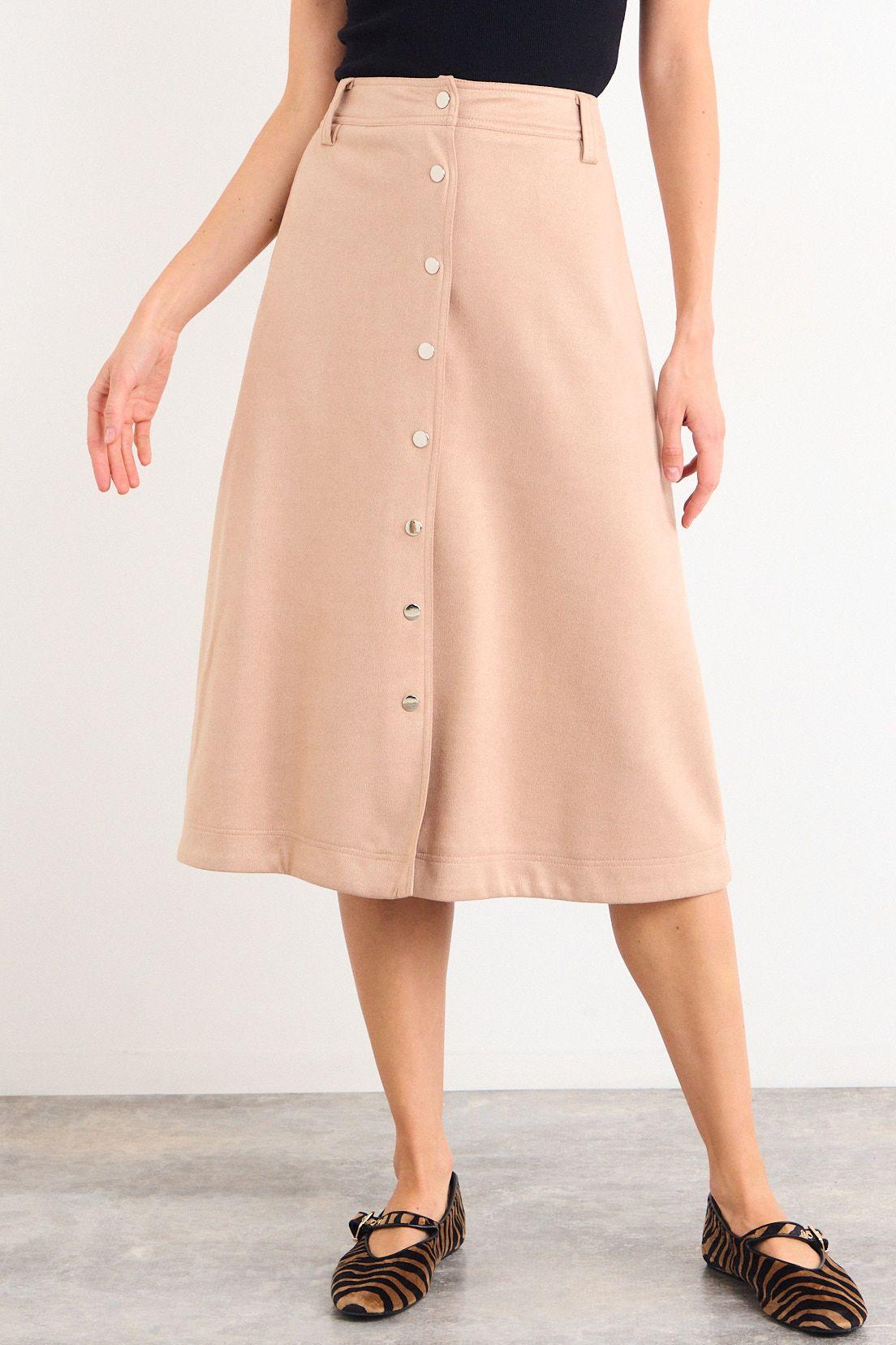 Falda Lisa Larga Beige iO 12304125002106-1