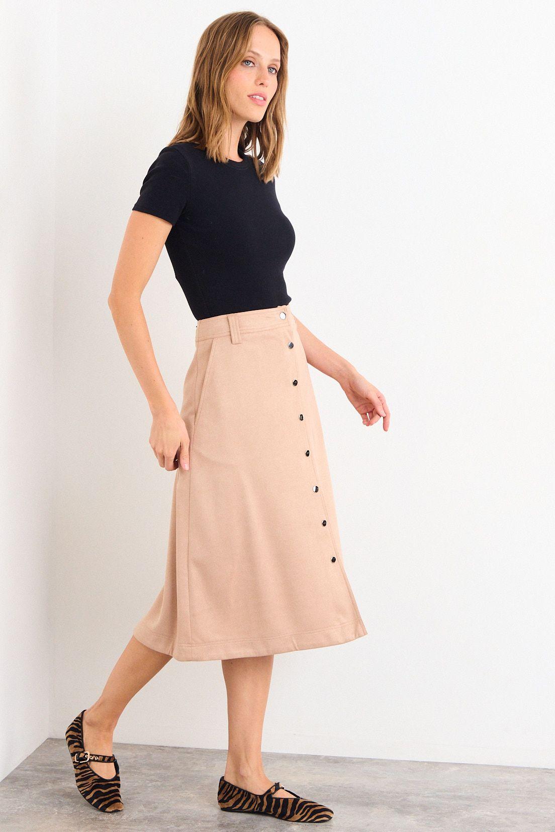 Falda Lisa Larga Beige iO 12304125002106-4