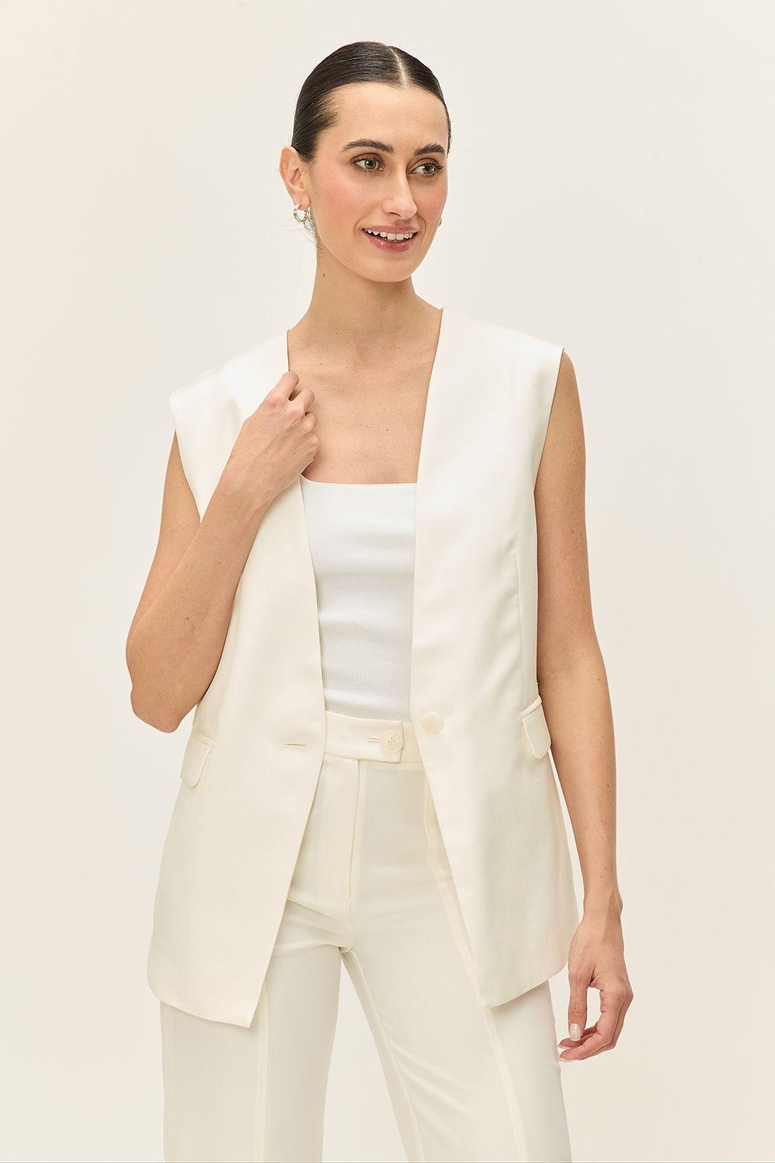 Blazer Sin Mangas Liso Blanco Ash 16007224059105-1