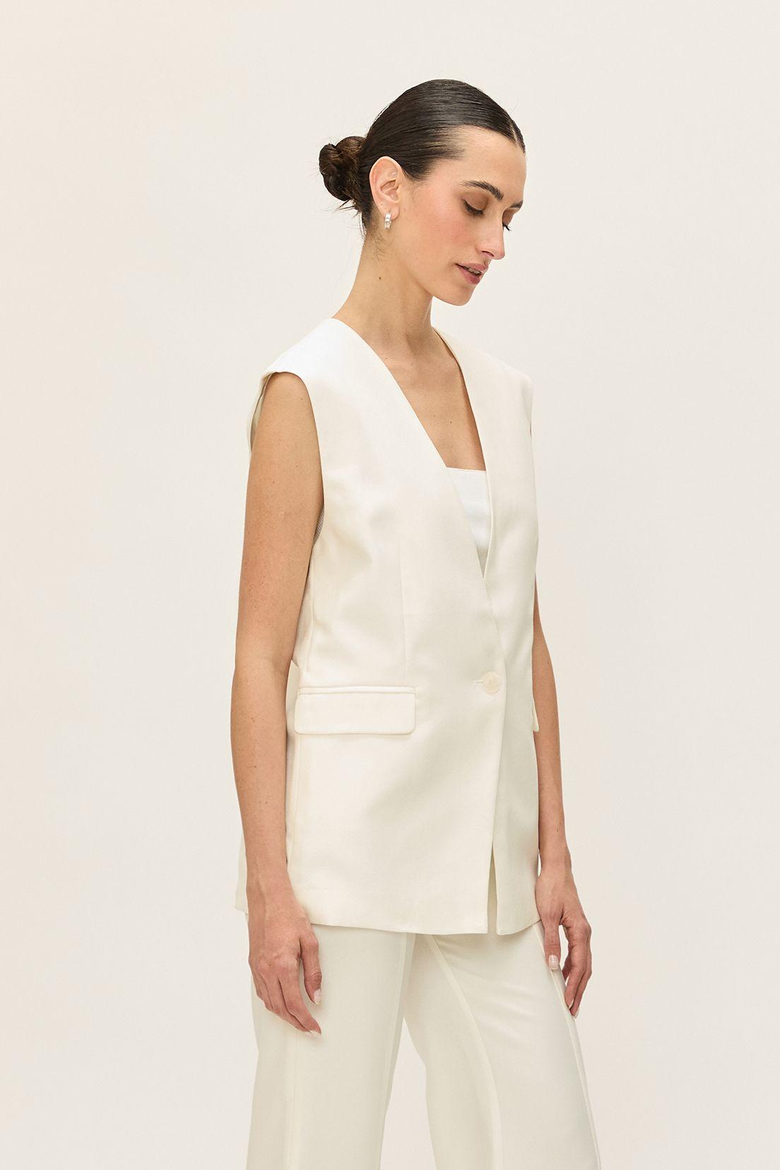 Blazer Sin Mangas Liso Blanco Ash 16007224059105-3