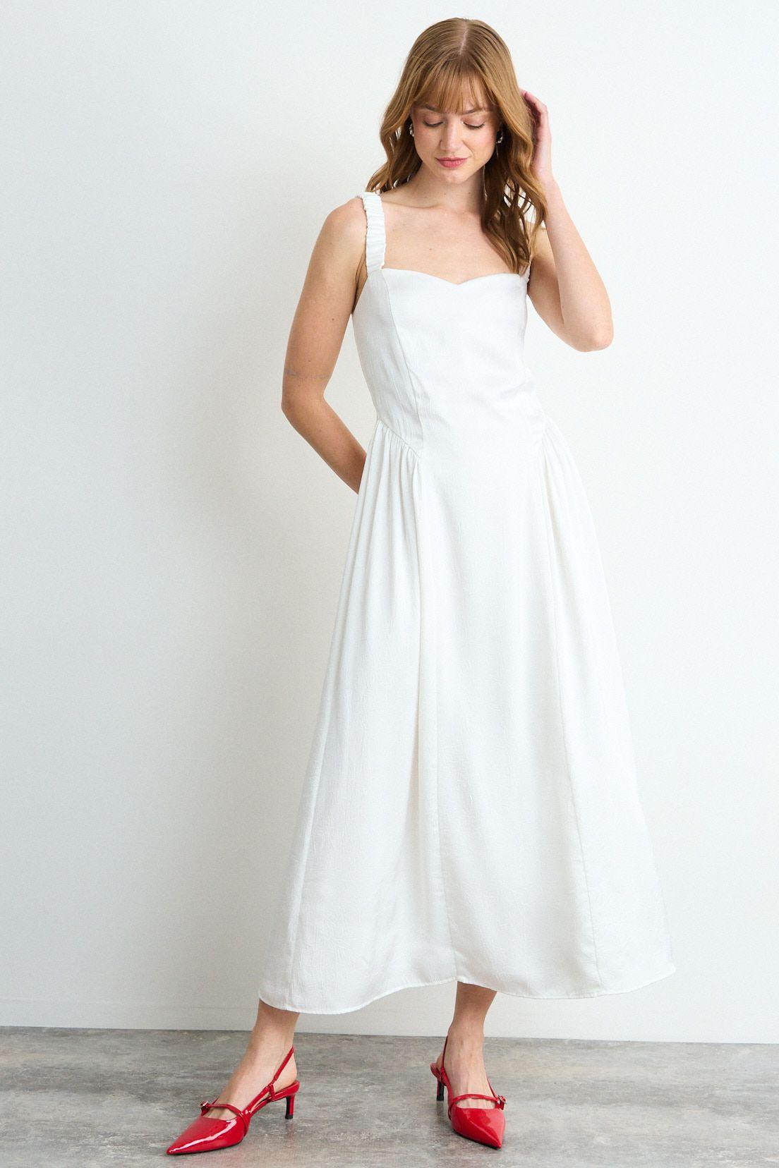 Vestido Liso Largo Crudo iO 13420126001105-0