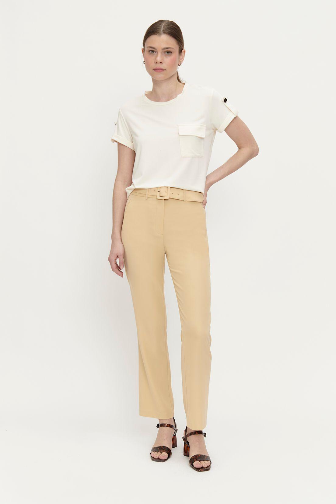 Pantalon Liso Cinturon Beige Ash 11007224056106-0