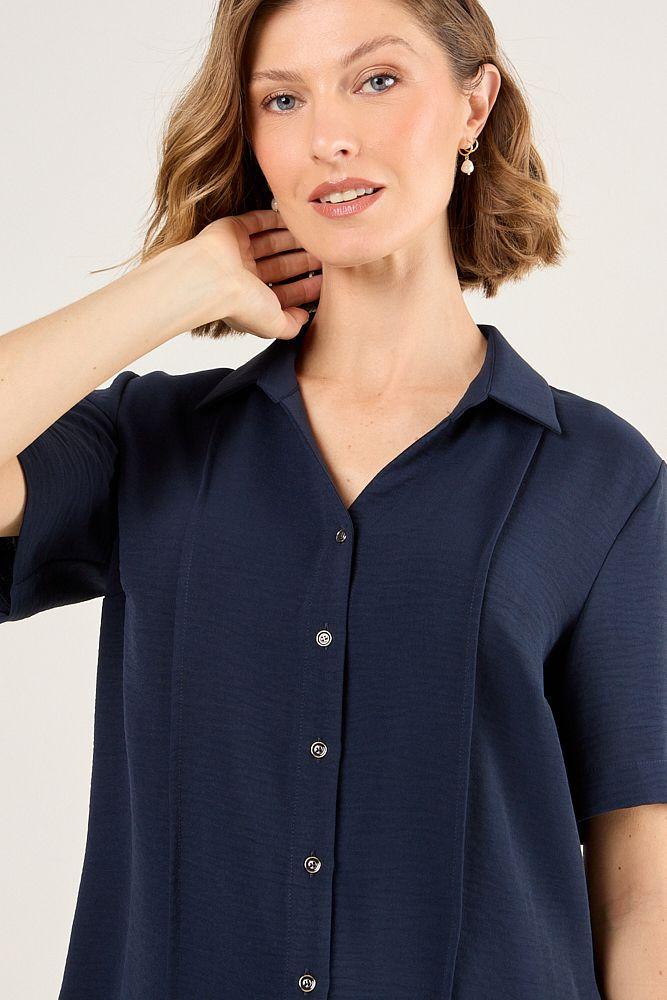 Blusa Camisera Azul Marino Ma Griffe 14002225012104-1