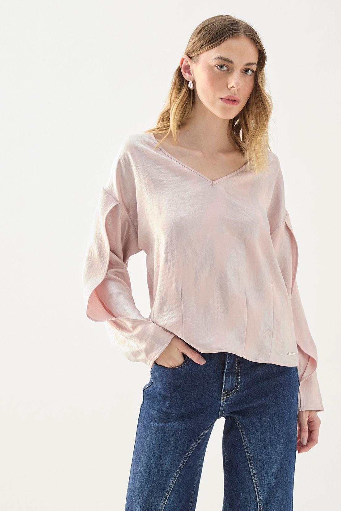 Blusa Manga Larga Fantasia Beige 14107125054106-0