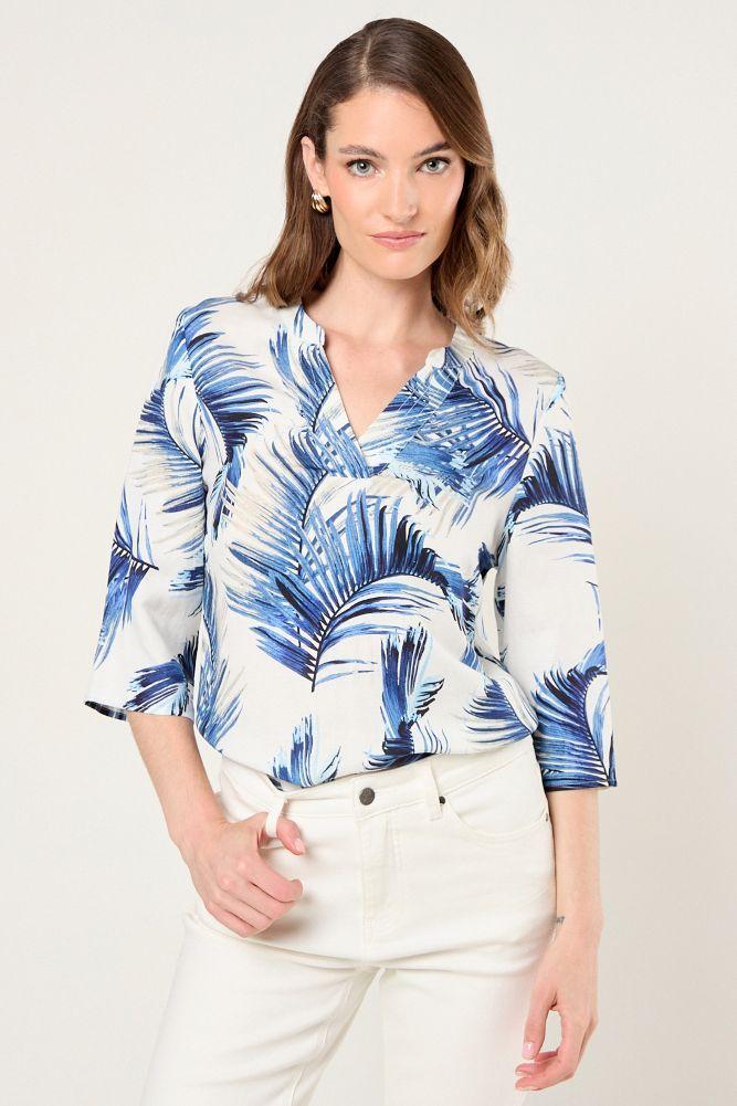 Blusa Lino Estampado Blanco Ma Griffe 14102225060101-0