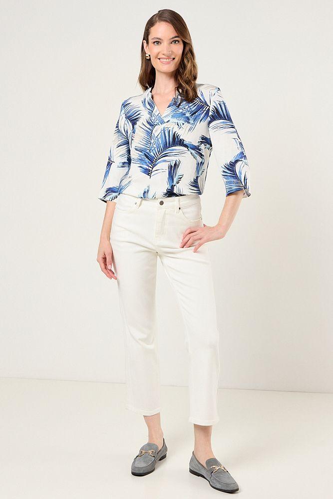 Blusa Lino Estampado Blanco Ma Griffe 14102225060101-3