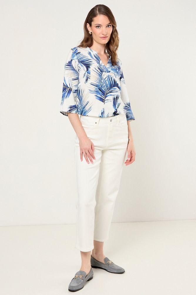 Blusa Lino Estampado Blanco Ma Griffe 14102225060101-4