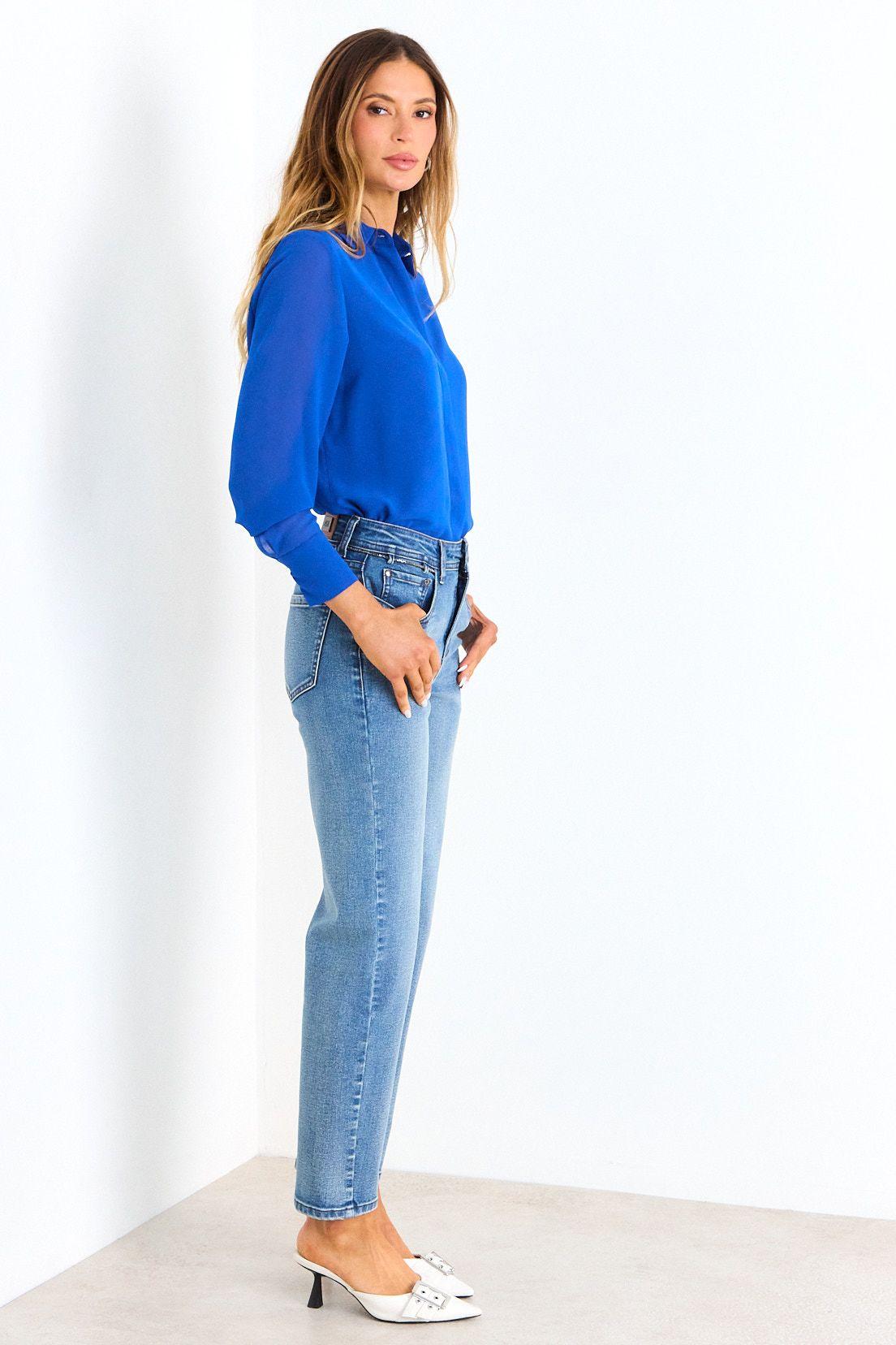 Blusa Camisera Manga Larga Azul Ash 14007126010134-4