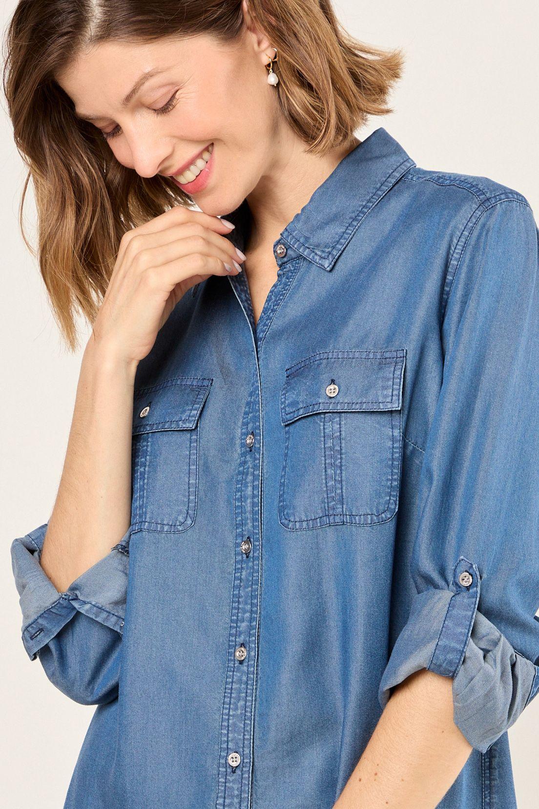 Blusa Lisa Azul Ma Griffe 14004225080104-0