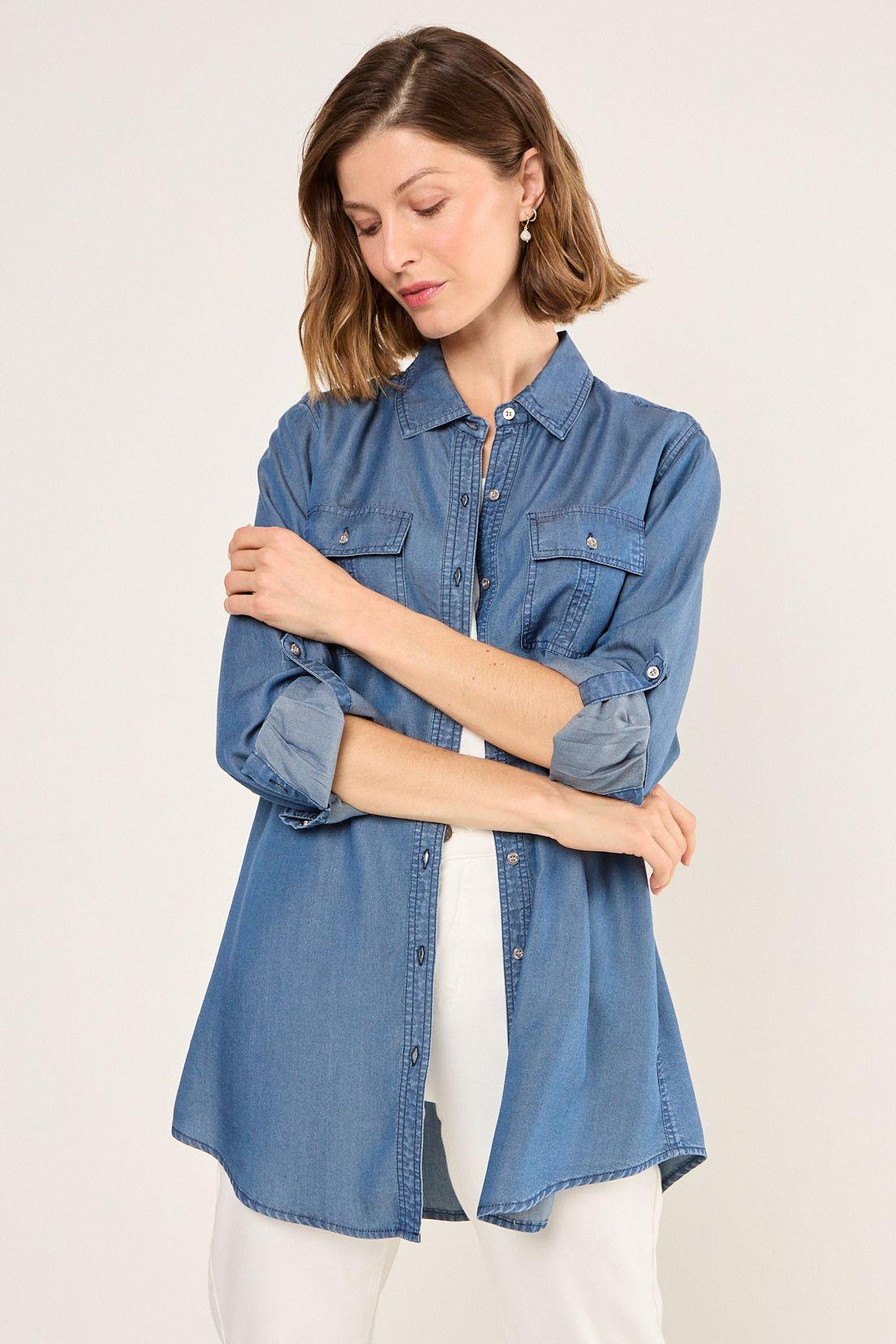 Blusa Lisa Azul Ma Griffe 14004225080104-1