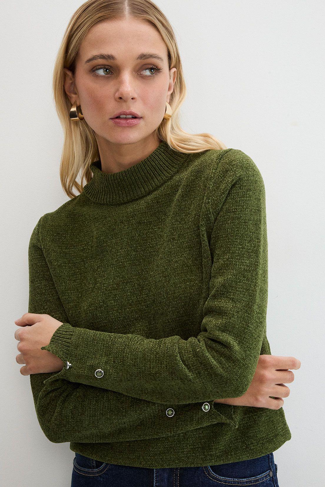 Sweater Liso Verde Oliva 18107125054107-0