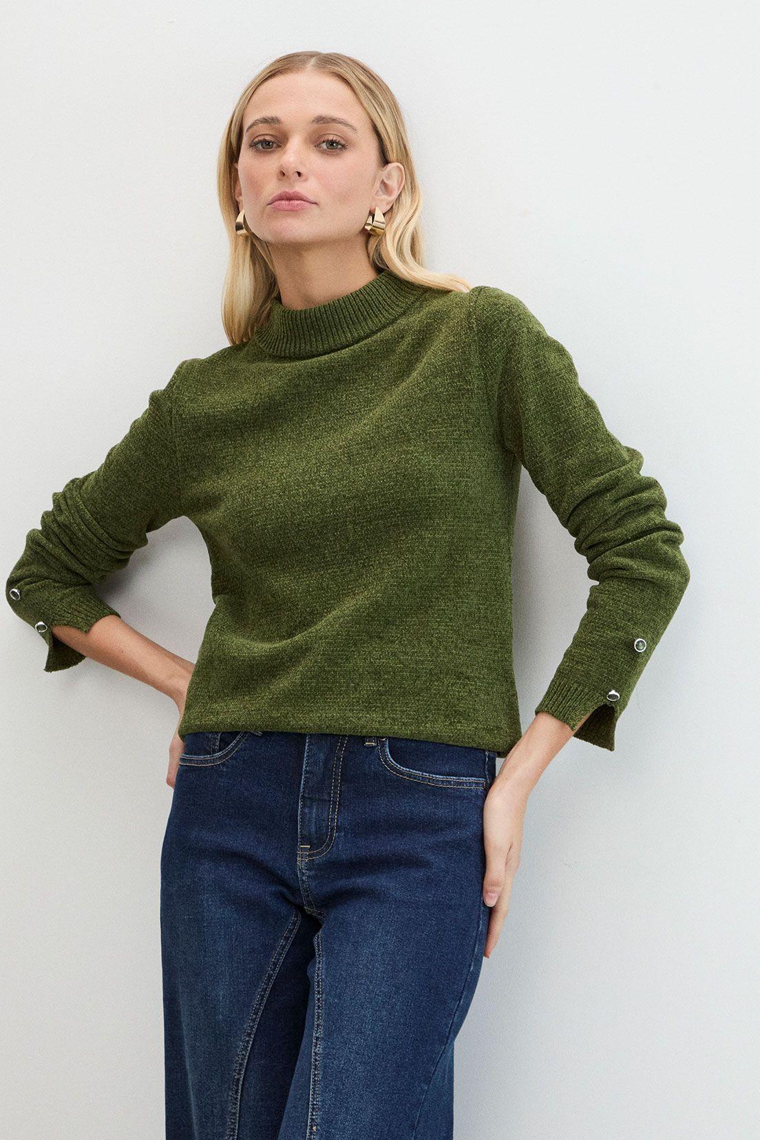 Sweater Liso Verde Oliva 18107125054107-1