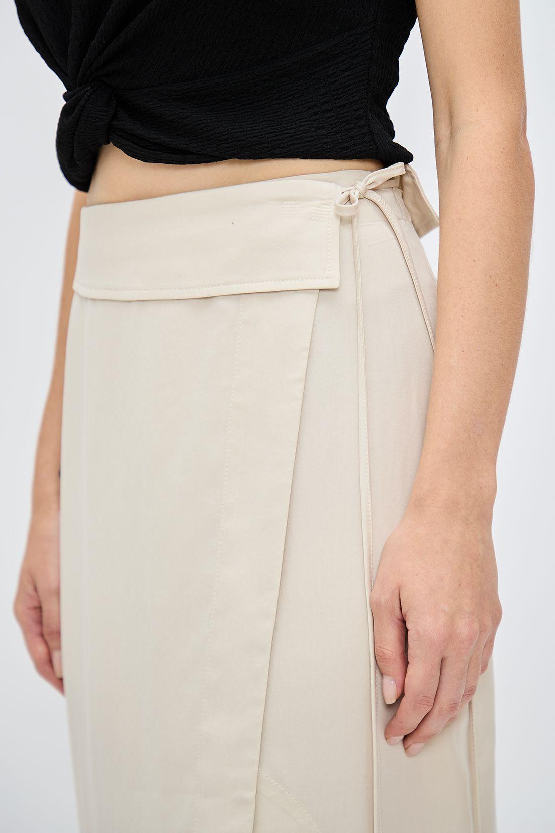 Falda Lisa Larga Beige iO 12320224002106-2