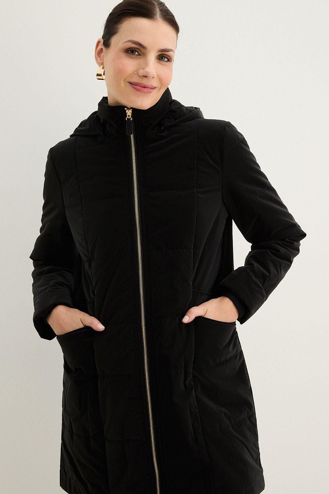 Parka Larga  Con Gorro Negro 17602125007102-4