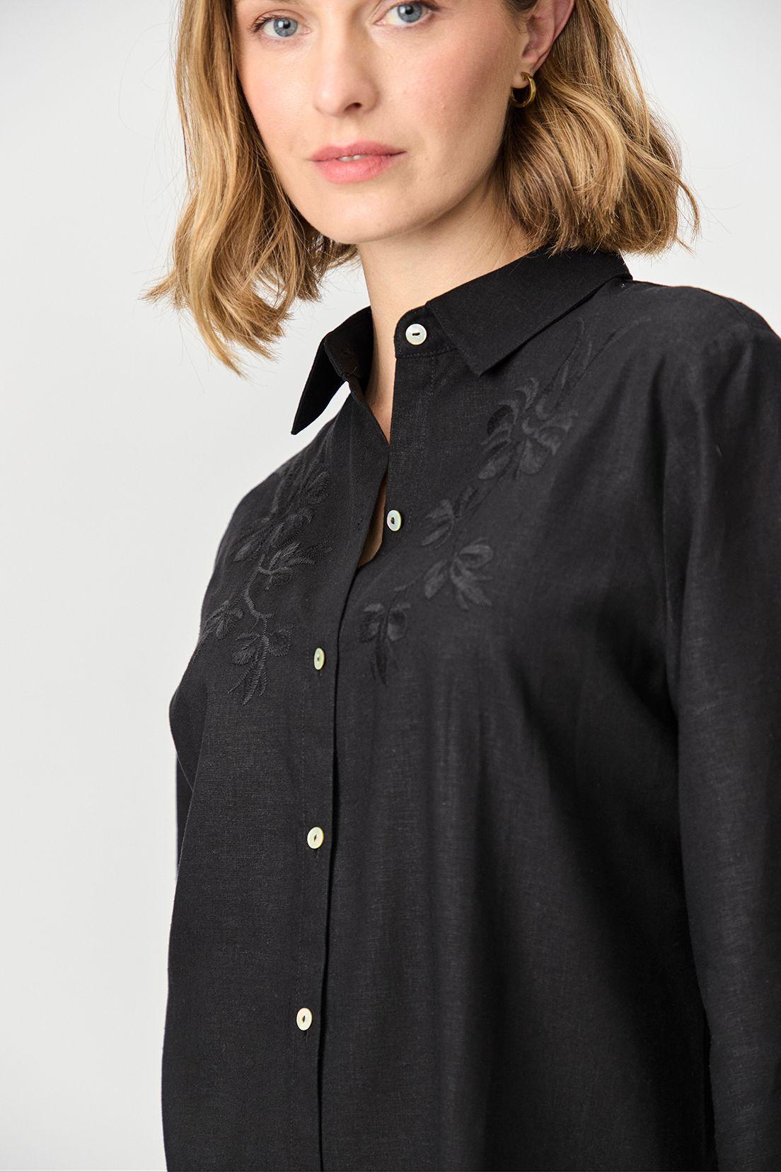Tapado Camisero Lino Negro Ma Griffe 15402224055102-1