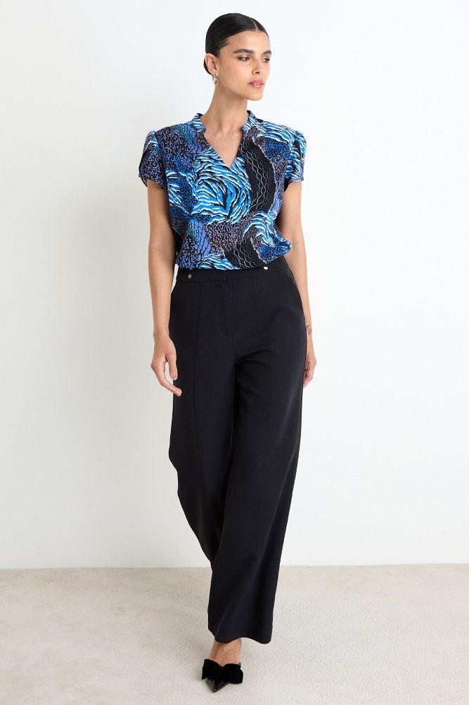 Blusa Manga Corta  Print Negro Ash 14107225009102-3