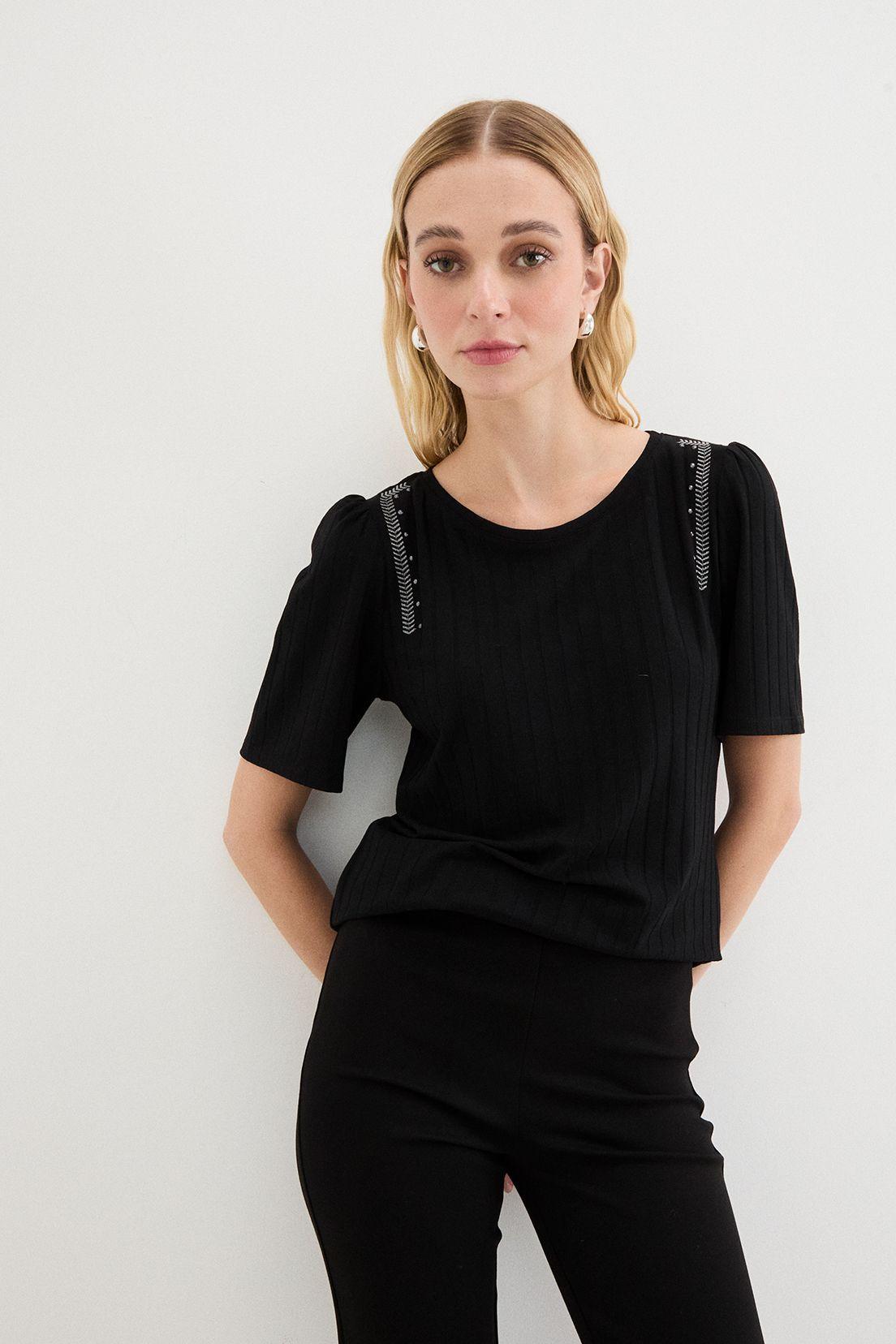 Polera Lisa Manga Corta Negro Ash 14207125055102-1