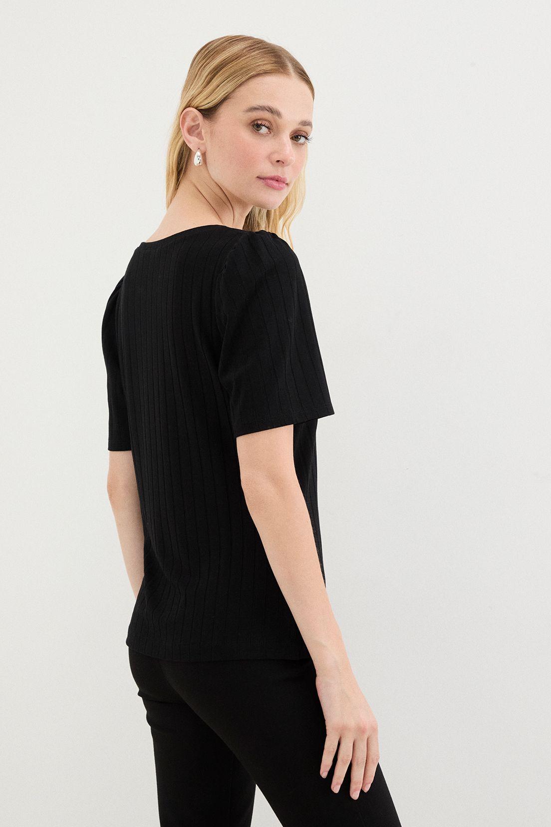 Polera Lisa Manga Corta Negro Ash 14207125055102-2