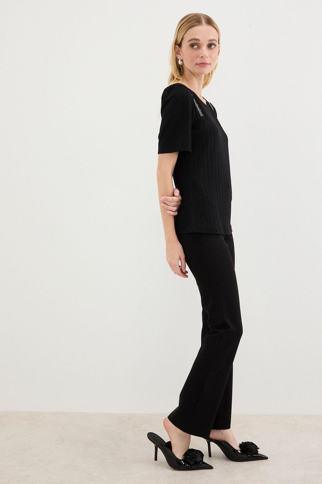 Polera Lisa Manga Corta Negro Ash 14207125055102-3