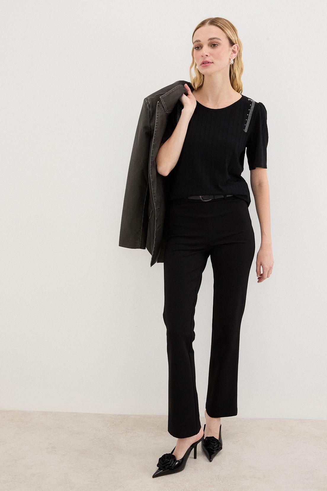 Polera Lisa Manga Corta Negro Ash 14207125055102-4