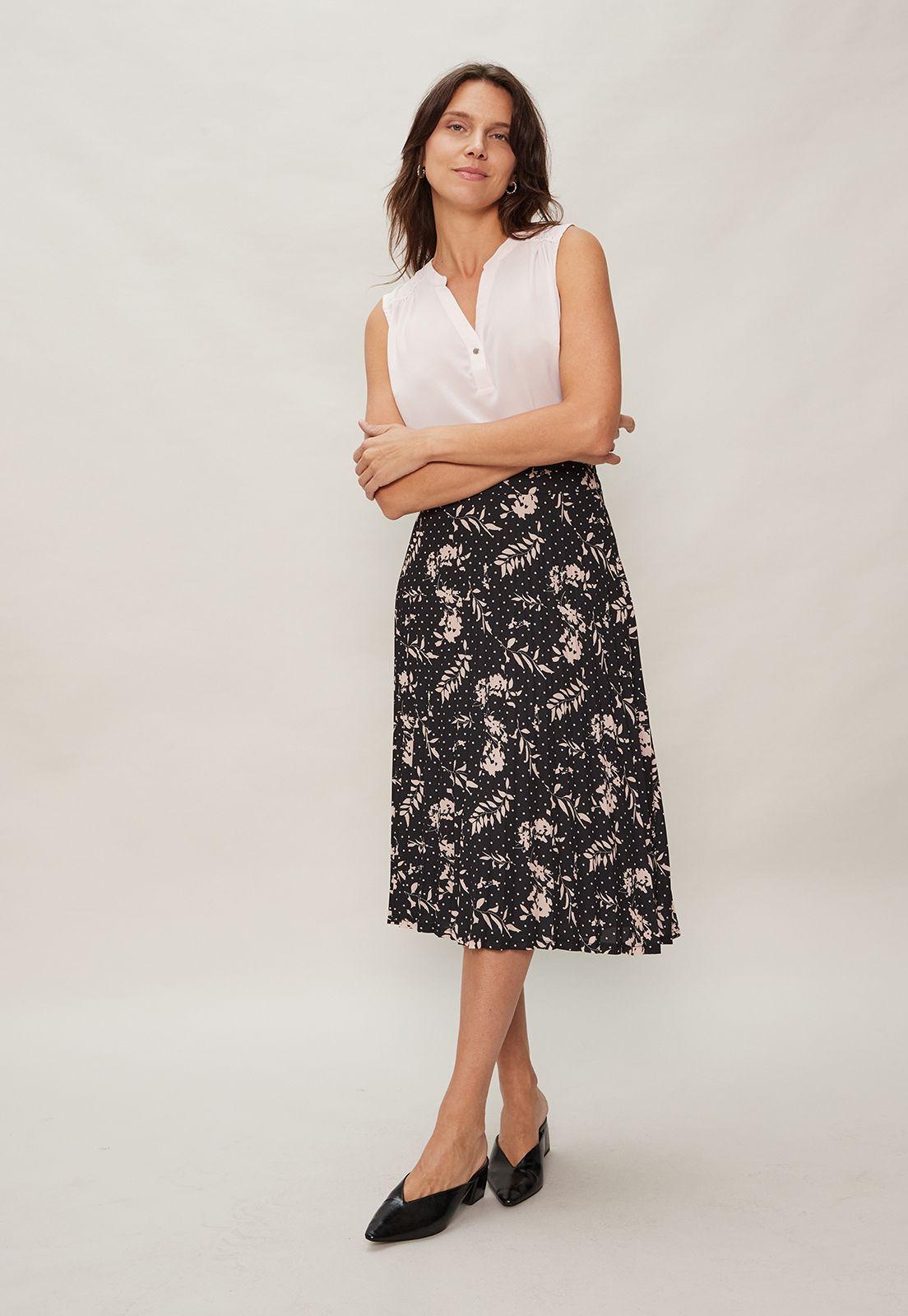 FALDA PLISADA ESTAMPADA Negro Ma Griffe 12102124050102-0