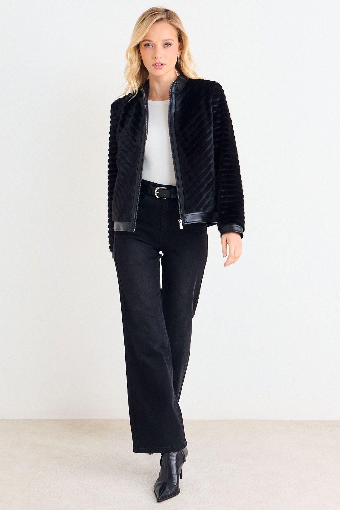 Casaca Efecto Pelo Negro Ash 17507126056102-3