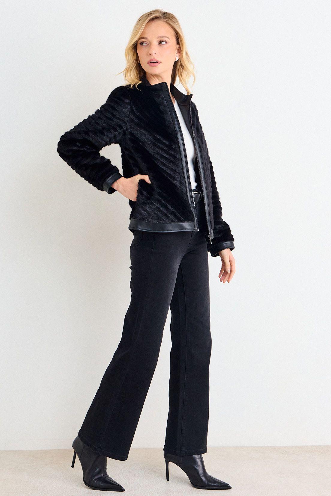 Casaca Efecto Pelo Negro Ash 17507126056102-4