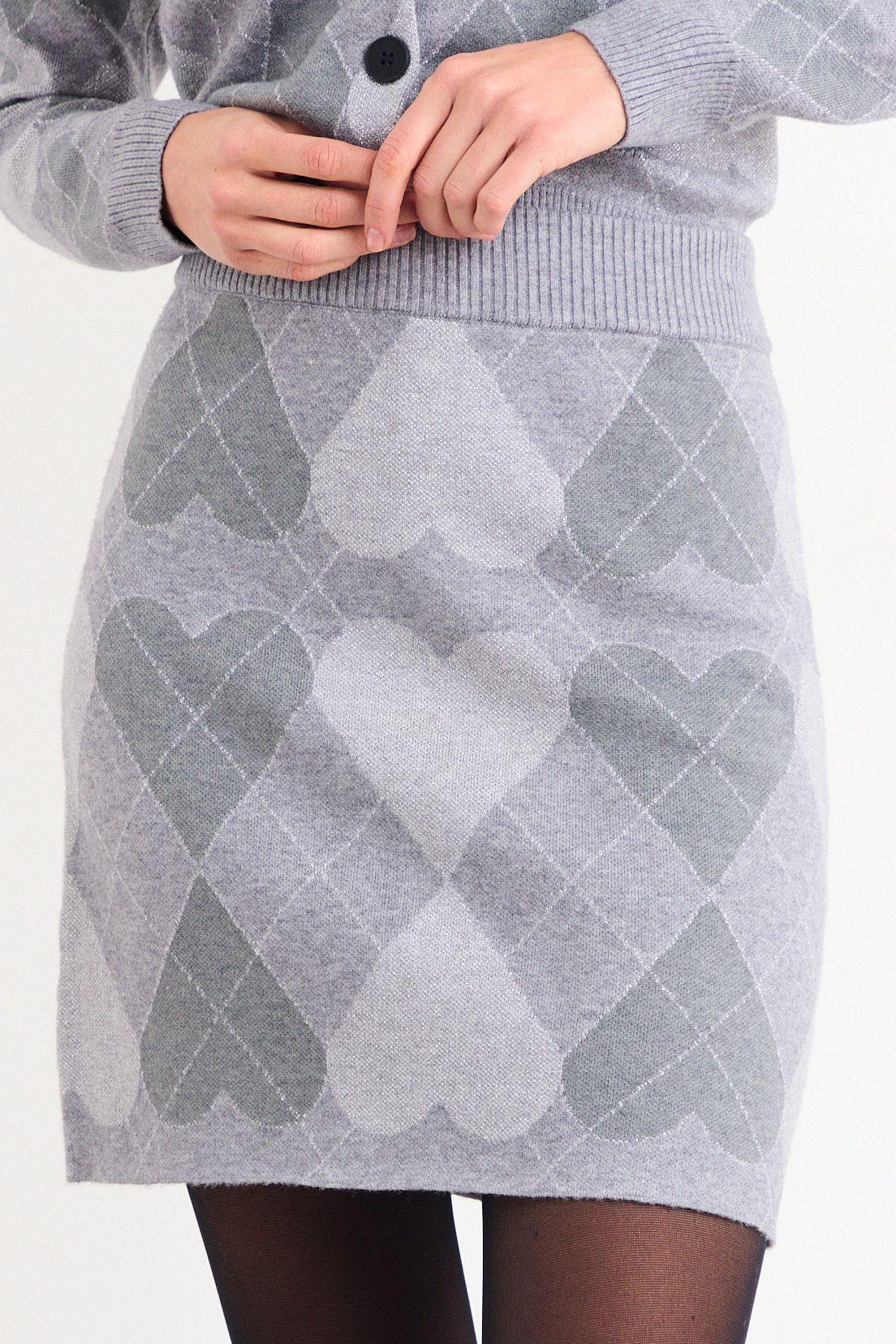 Falda Jacquard Gris iO 12120126053113-1