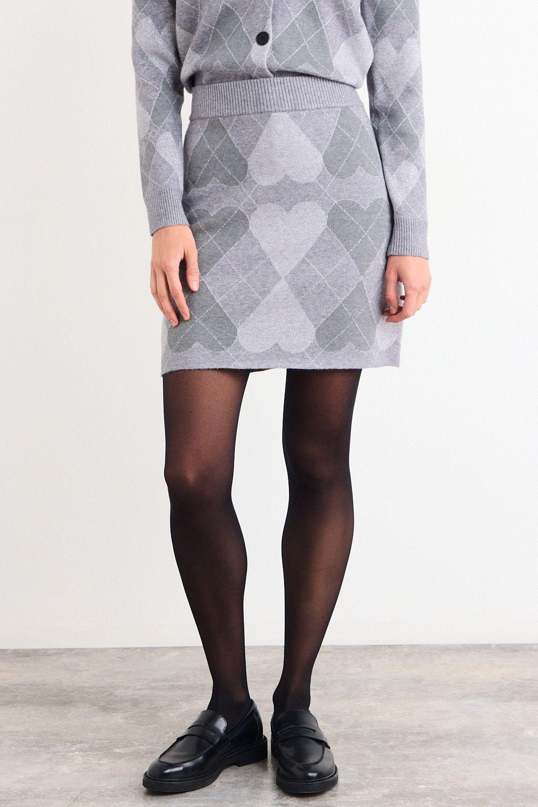 Falda Jacquard Gris iO 12120126053113-1
