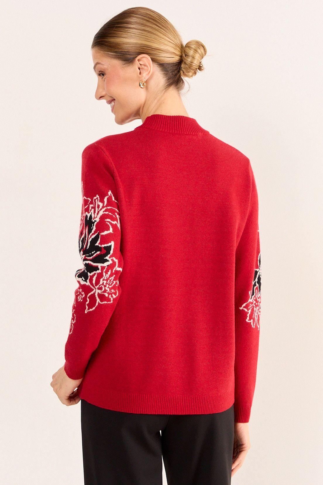 Tejido De Fantasia Cuello Alto Rojo Ma Griffe 18702126005103-4