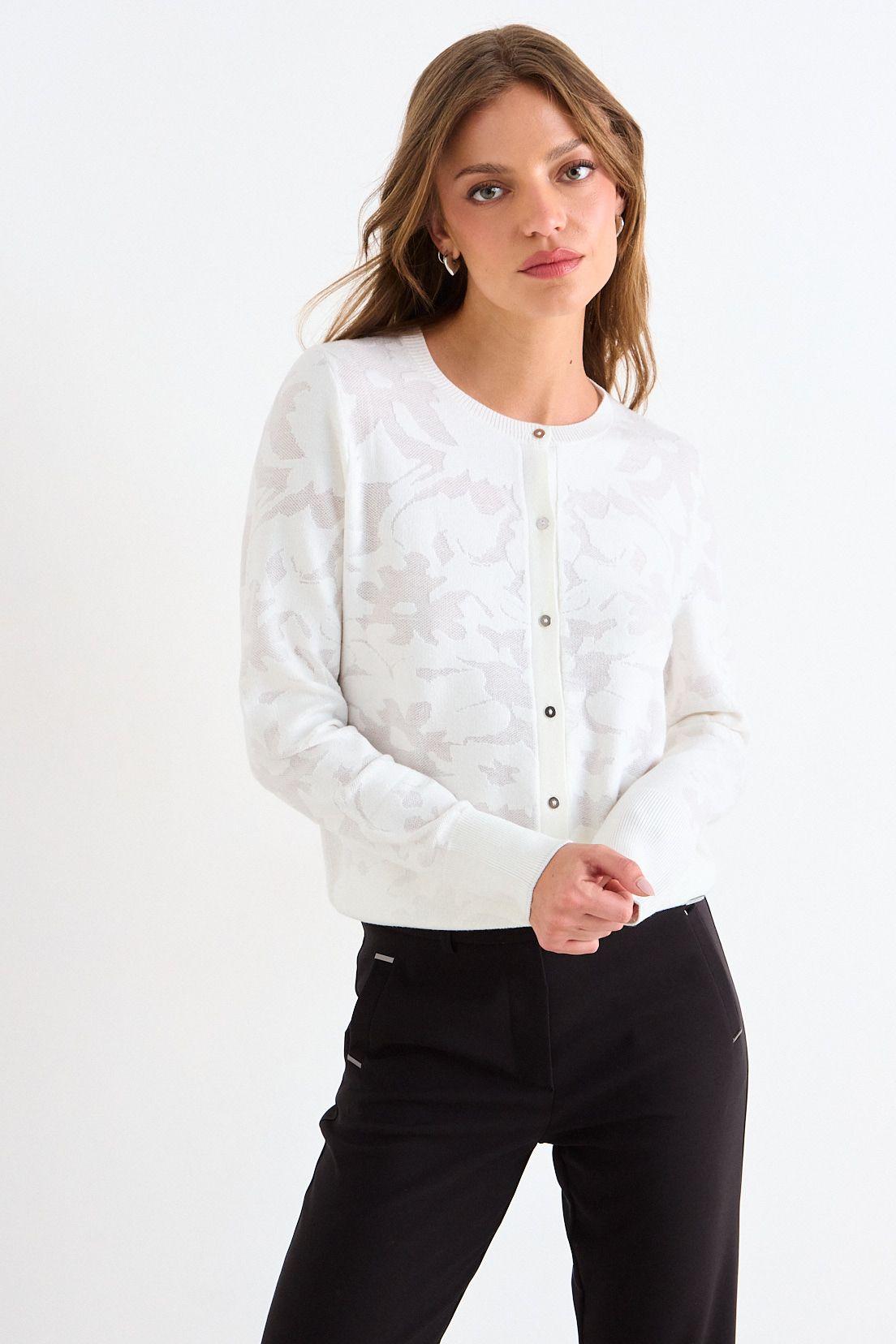 Cardigan Jaqcuard Crudo Ash 18007126003105-1