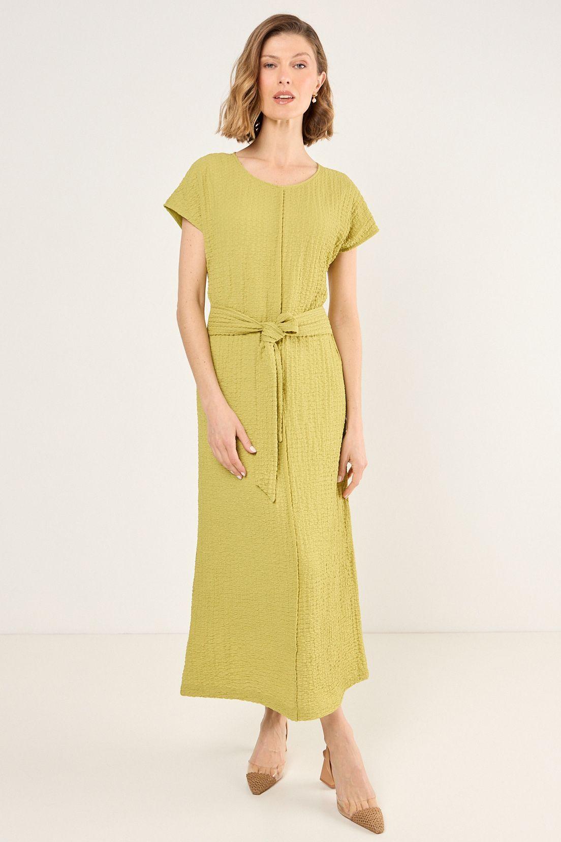 Vestido Con Textura Arrugada Verde Ma Griffe 13002225008137-0