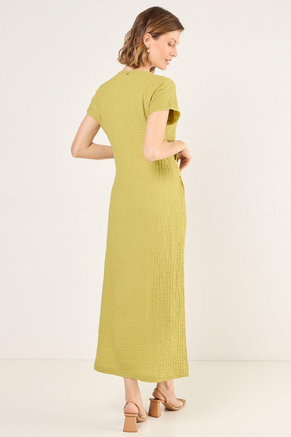 Vestido Con Textura Arrugada Verde Ma Griffe 13002225008137-3