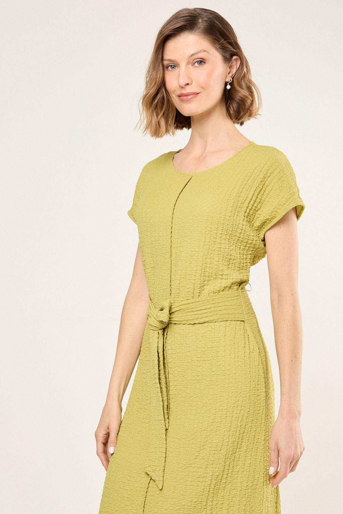 Vestido Con Textura Arrugada Verde Ma Griffe 13002225008137-4