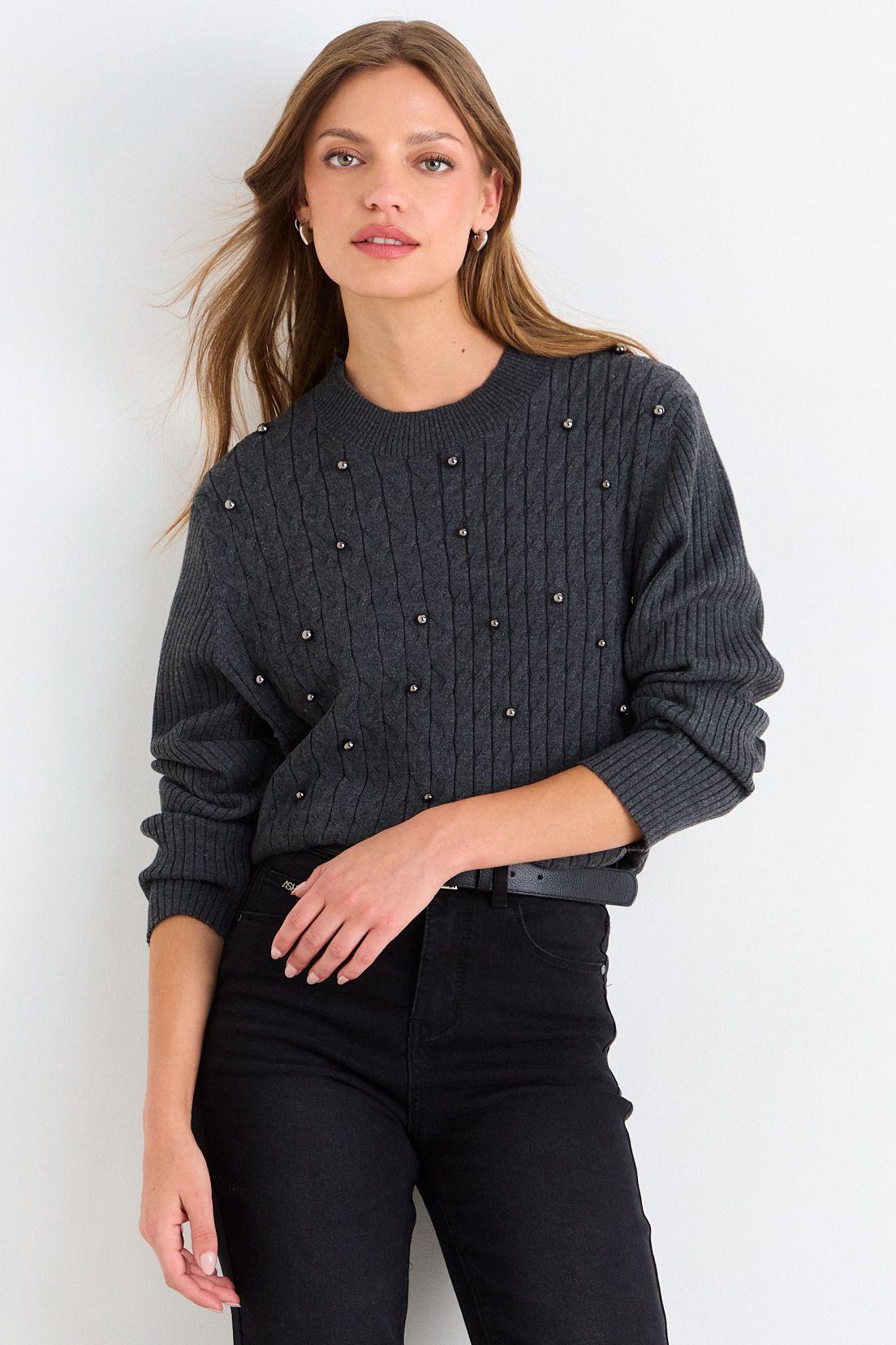 Sweater Liso Gris Ash 18104125020113-1