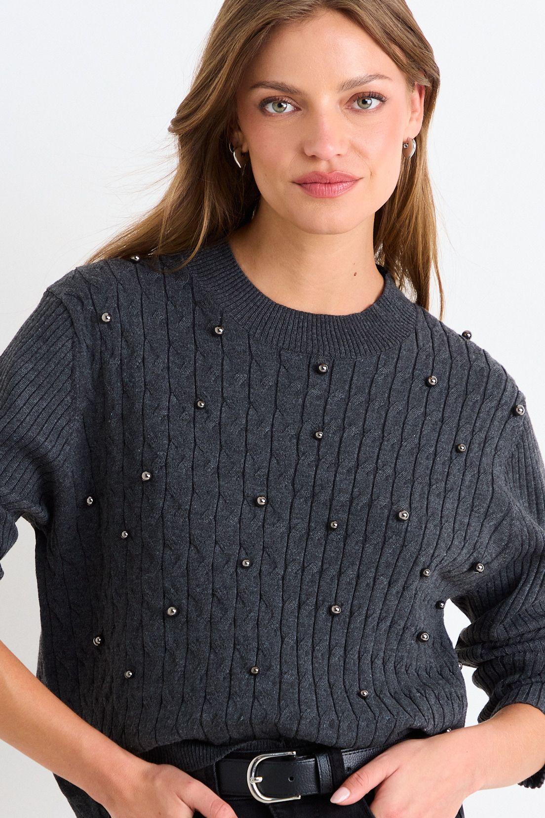 Sweater Liso Gris Ash 18104125020113-0