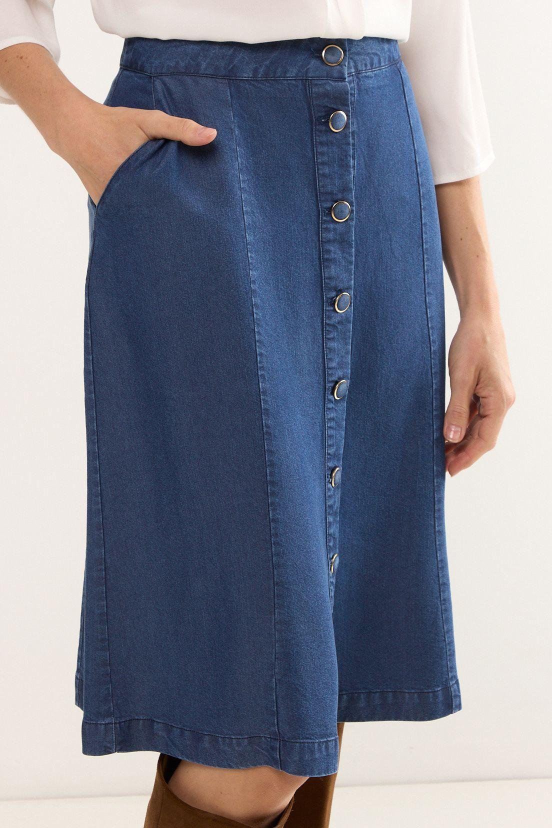 Falda Lisa Azul Ma Griffe 12002225002104-2