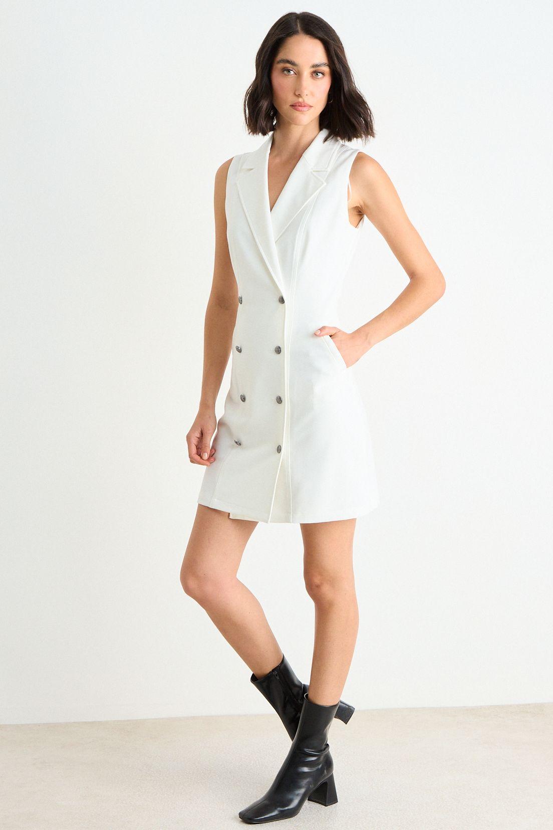 Vestido Corto Liso Crudo Ash 13007126004105-2