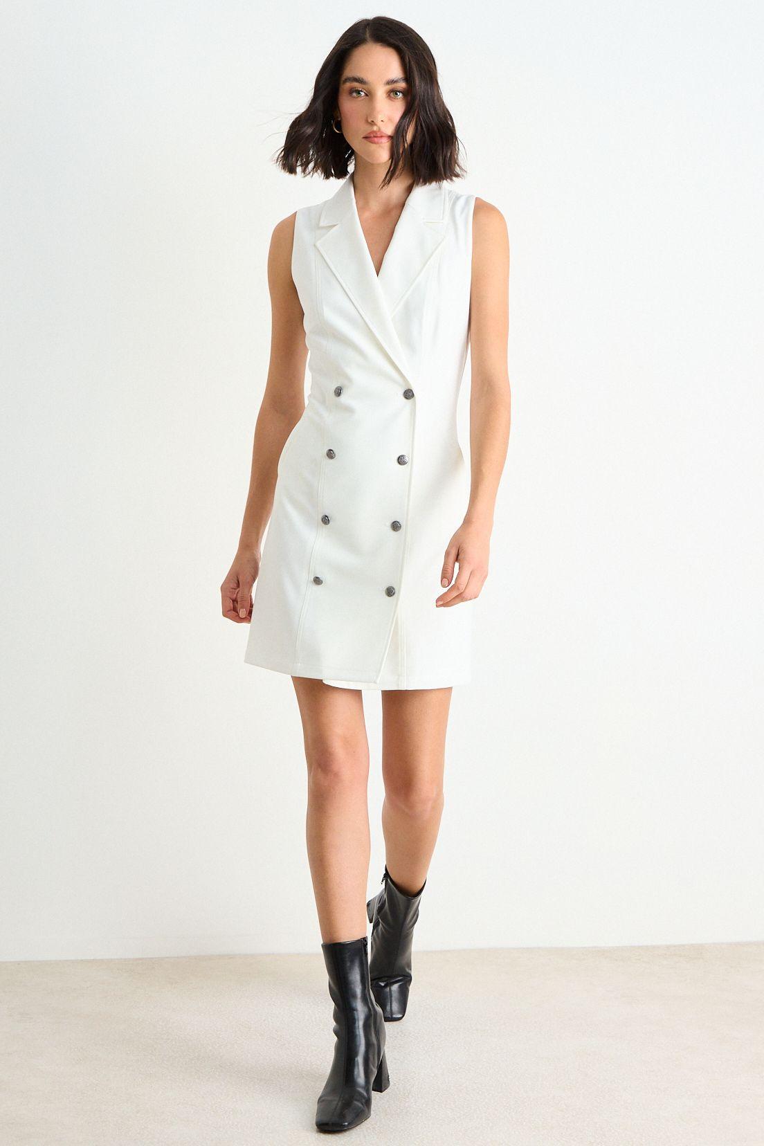 Vestido Corto Liso Crudo Ash 13007126004105-4