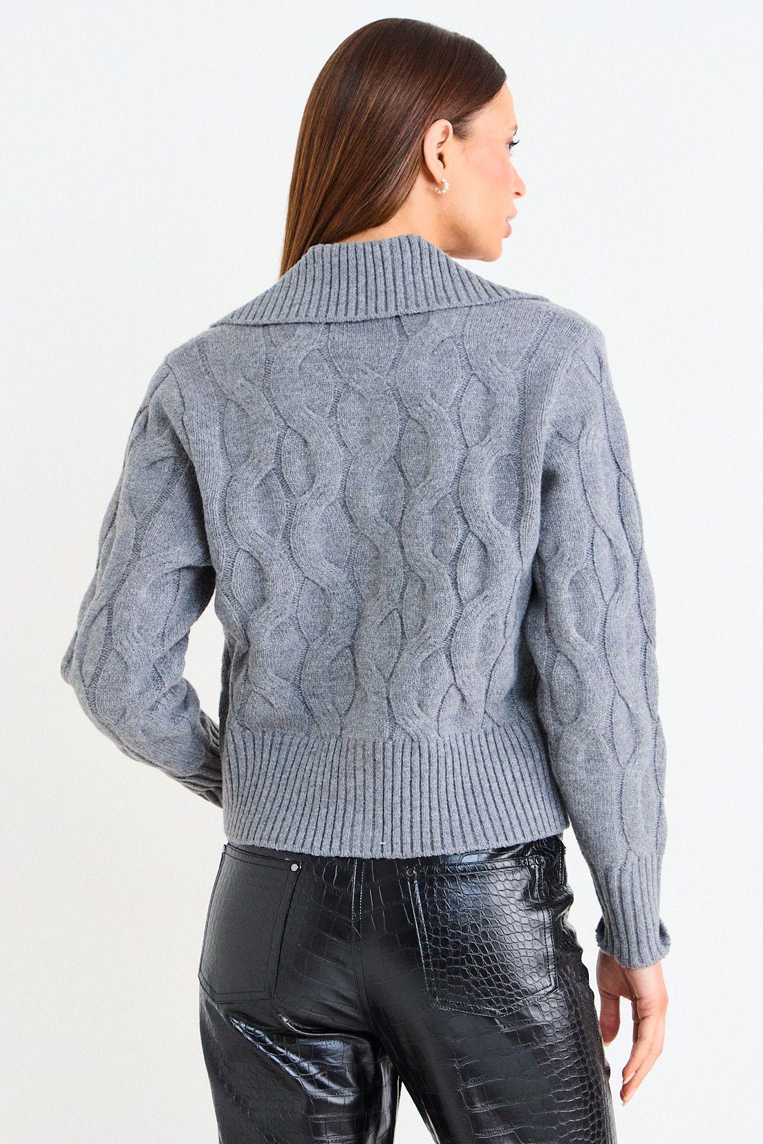 Cardigan Trenzado Gris Ash 18007126011113-2
