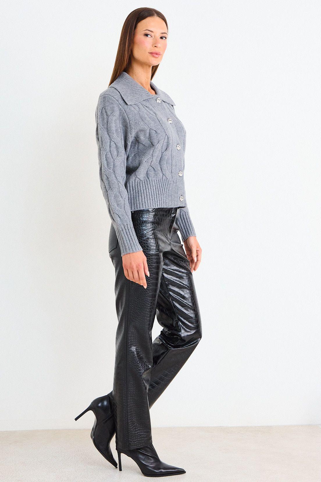 Cardigan Trenzado Gris Ash 18007126011113-4