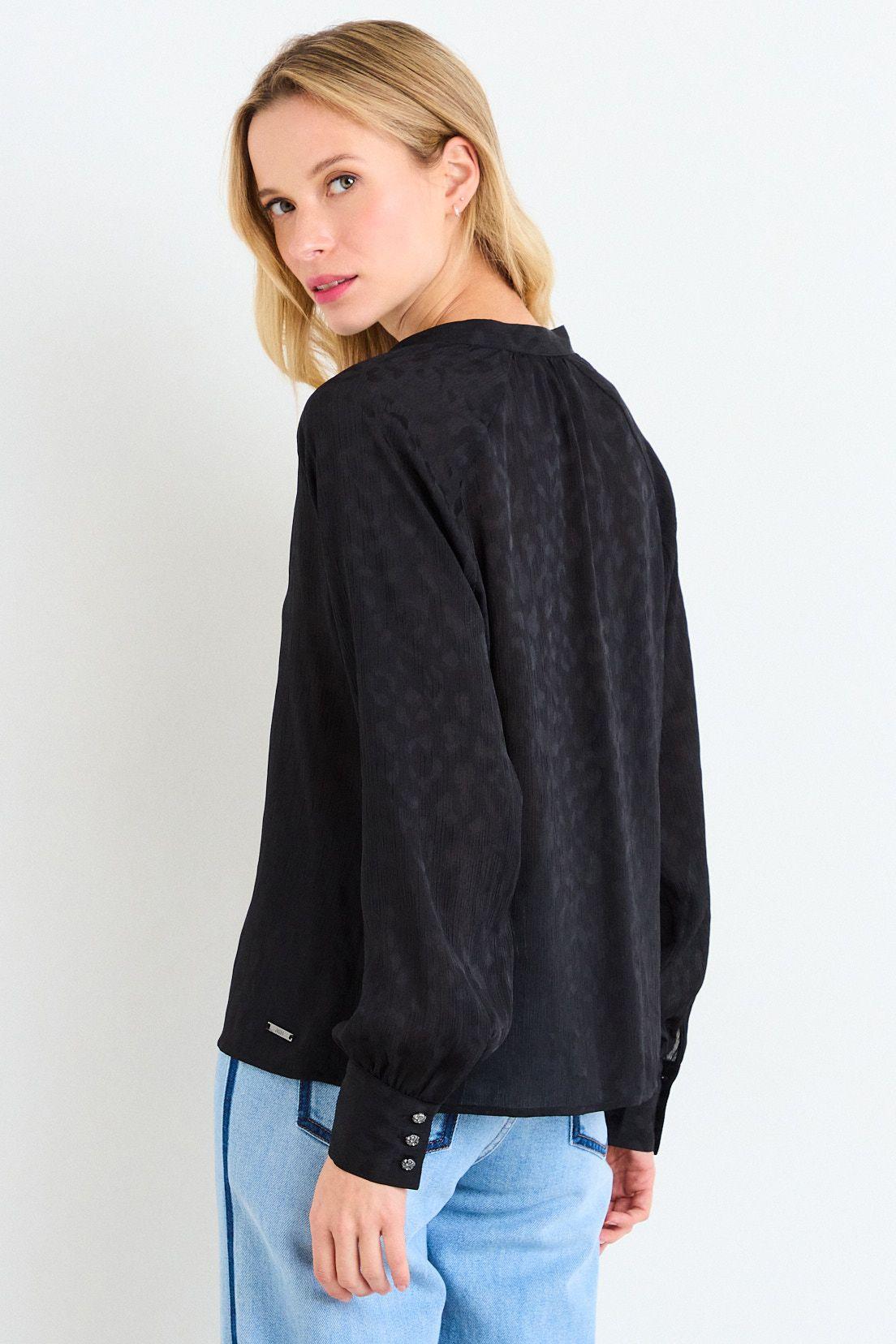 Blusa Lisa Con Textura Arrugada Negro Ash 14007226051102-2