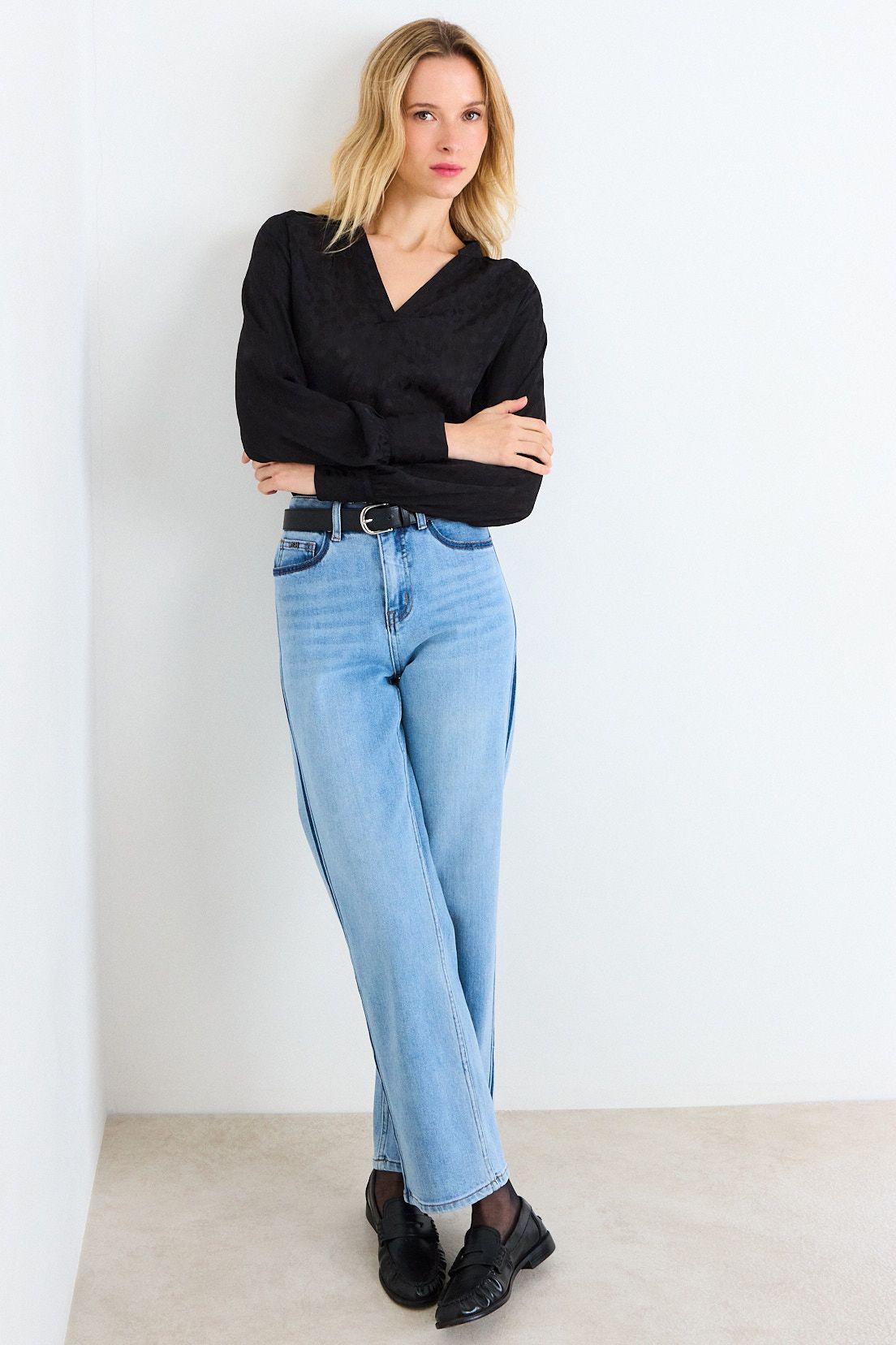 Blusa Lisa Con Textura Arrugada Negro Ash 14007226051102-3