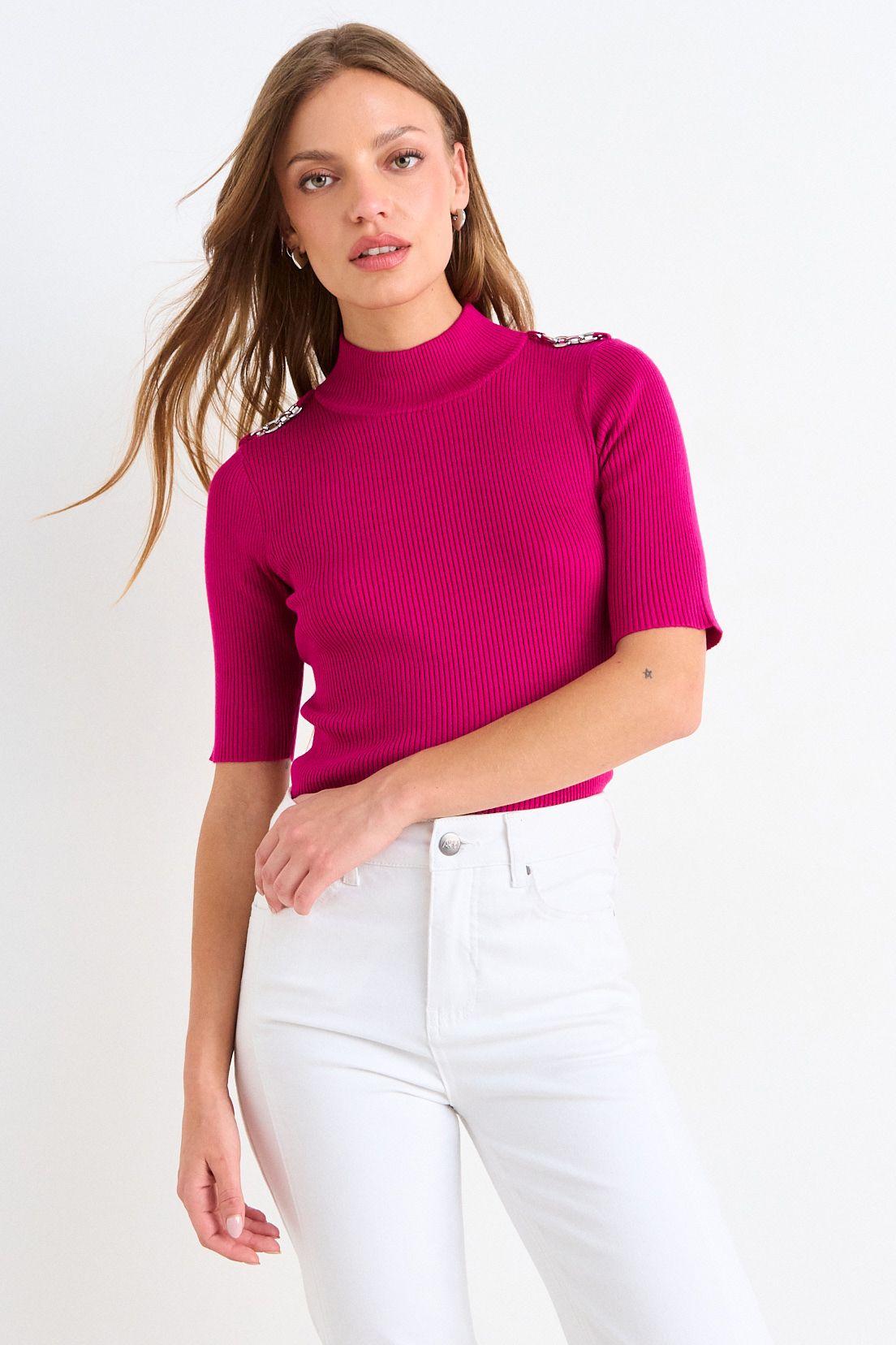 Polera Tejida Fucsia Ash 18107126002116-1