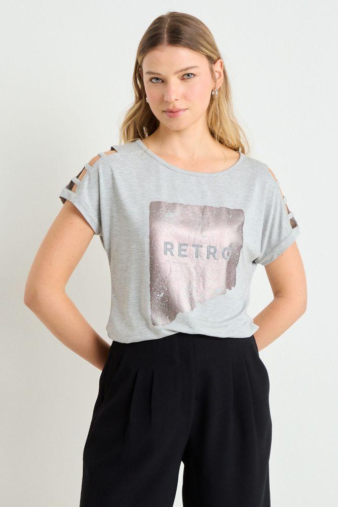 Polera Manga Corta Gris Ash 14607225002113-0