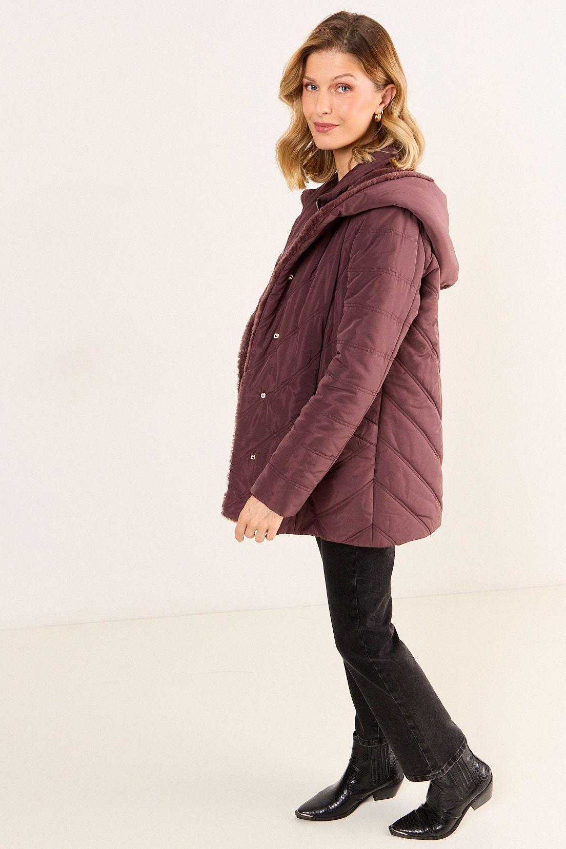 Parka Con Pelos Y Gorro Café Ma Griffe 17602126008109-4
