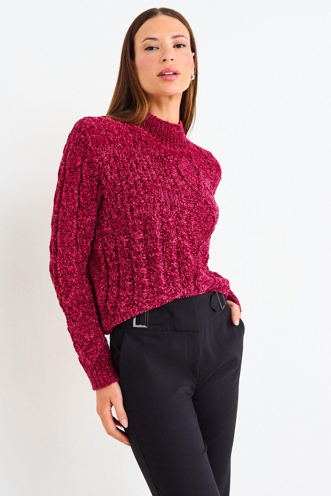 Sweater Chenille Trenzado Fucsia Ash 18107126008116-1